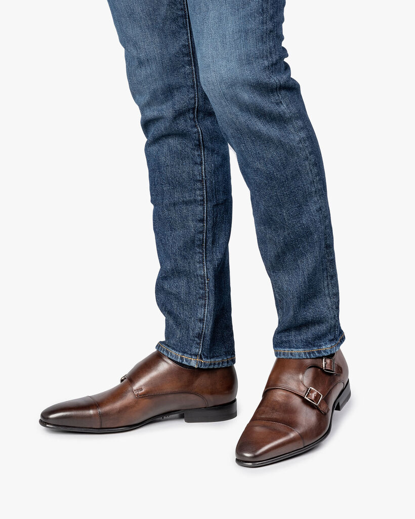 Brauner Monk-Schnallenschuh