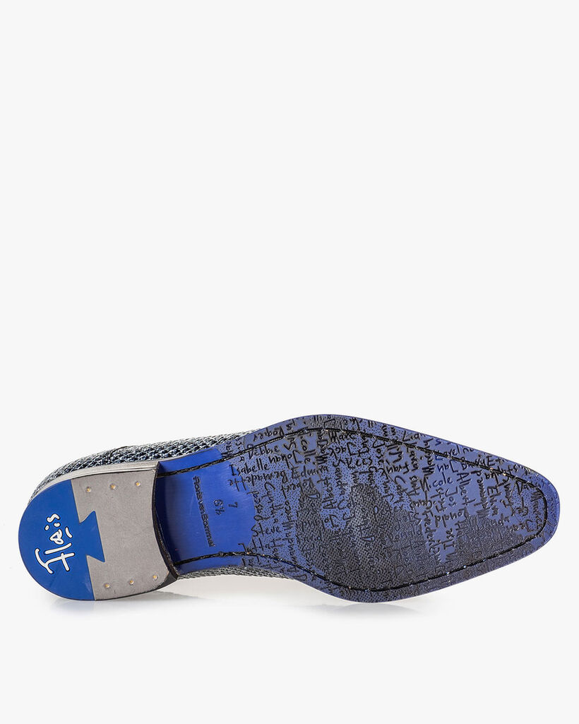 Lace shoe snake print black and white