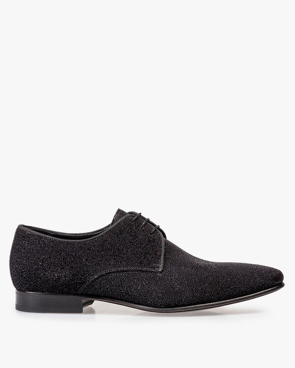 Schnürschuh Wildleder schwarz
