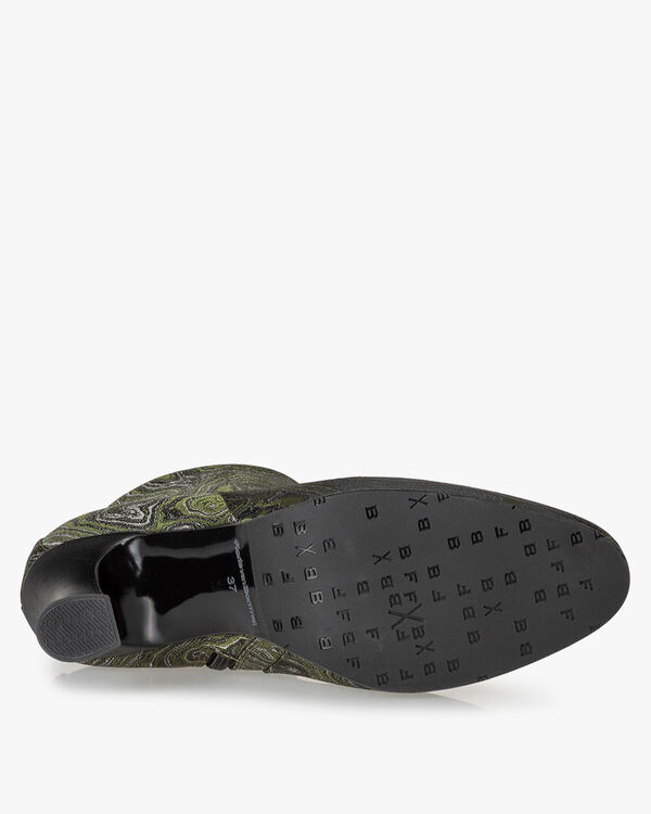 Stiefelette Print gr&uuml;n