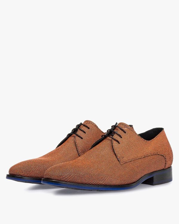 Lace shoe suede orange