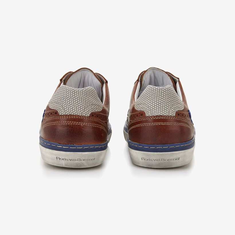 Floris van Bommel cognacfarbener Leder-Herren-Sneaker