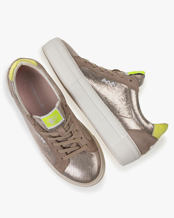 Sneaker Metallic-Print taupe