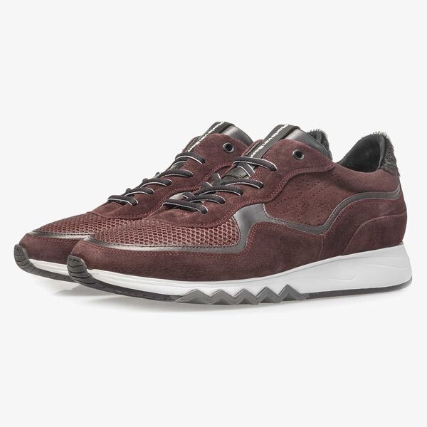 Red suede leather sneaker