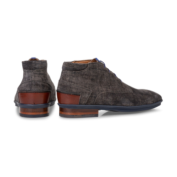 Schn&uuml;rstiefel Wildleder grau