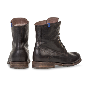 Gef&uuml;tterter Schn&uuml;rstiefel schwarz