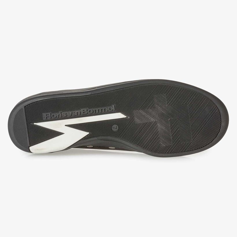 Schwarzer Nubukleder-Sneaker mit Print