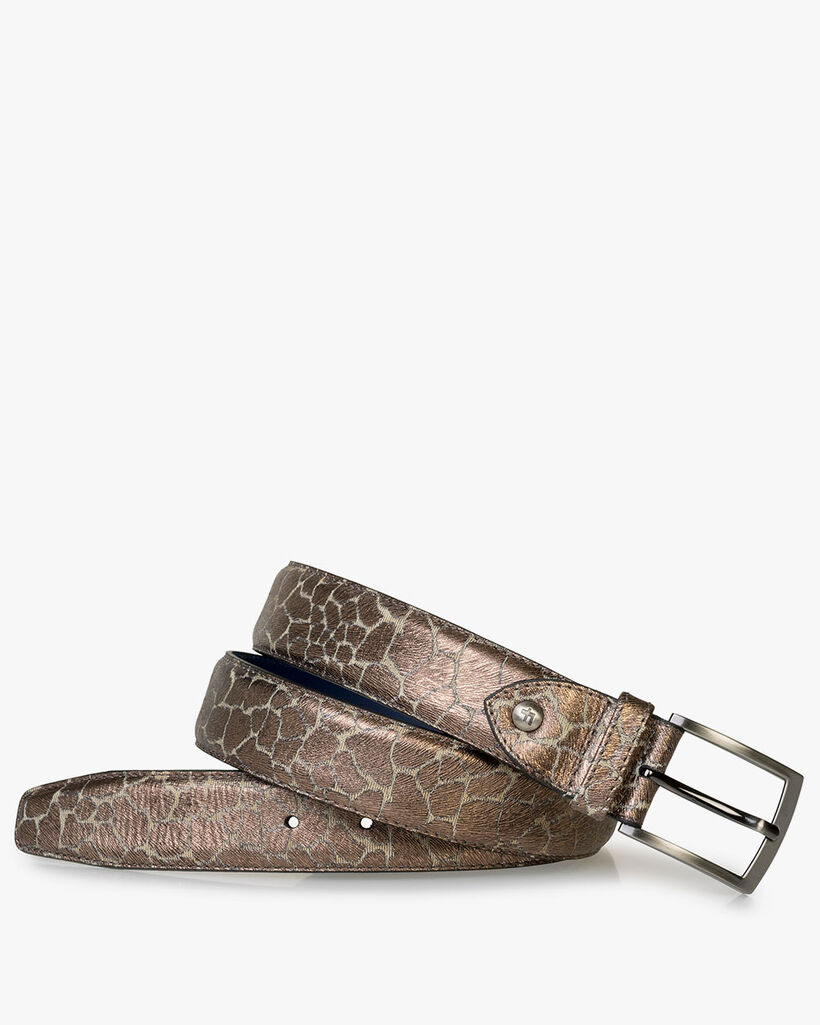 G&uuml;rtel Metallic-Print bronze