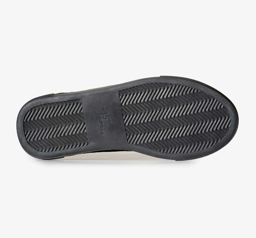 Leder-Sneaker mit schwarz-blauem Karomuster