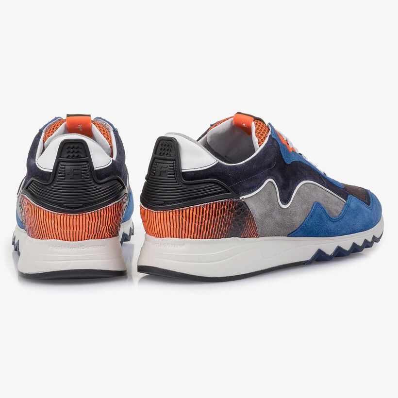 Blau-oranger Wildleder-Sneaker