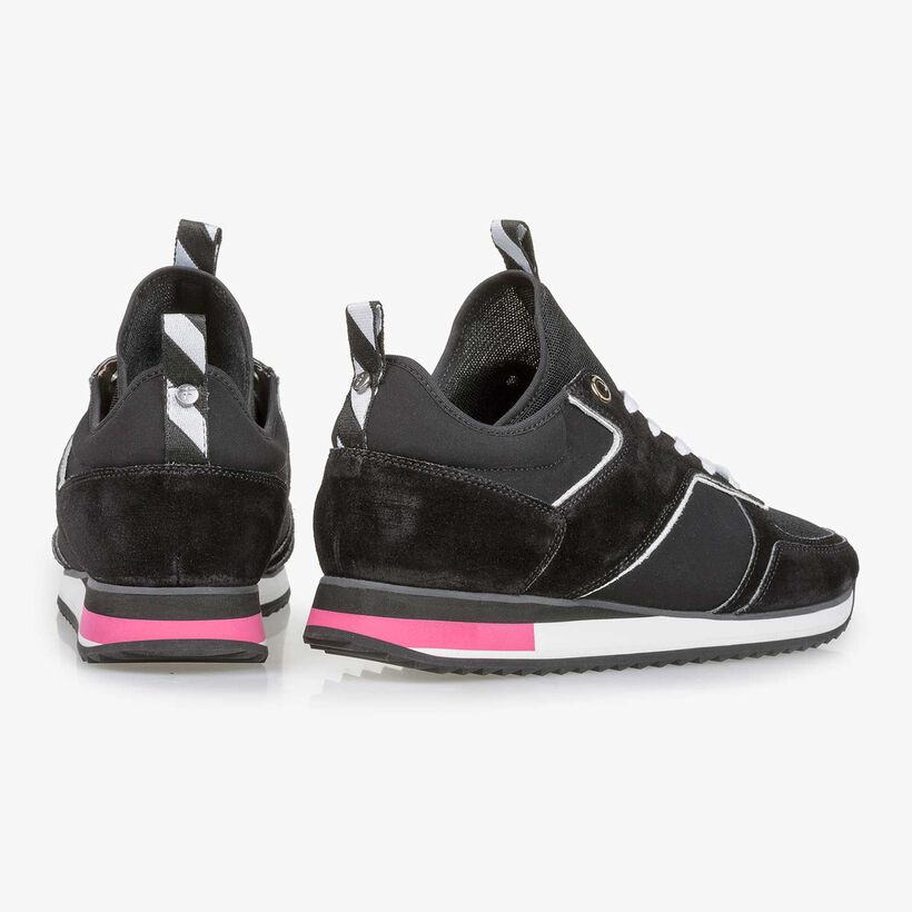 Black suede leather sneaker