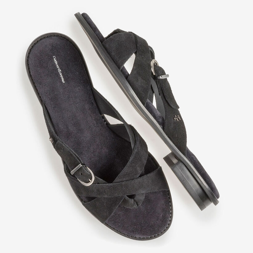 Schwarzer Wildleder-Slipper