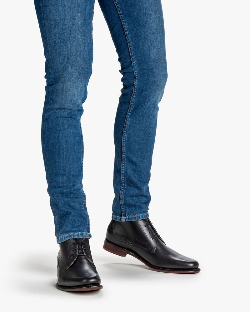 Schn&uuml;rstiefel Kalbsleder schwarz