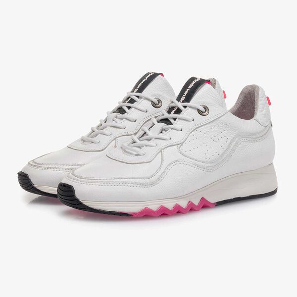 White structured calf leather sneaker
