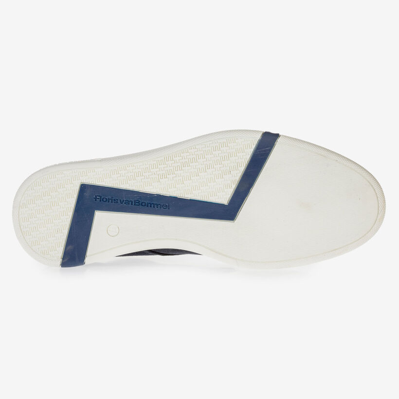 Dunkelblauer Wildleder-Schn&uuml;rstiefel