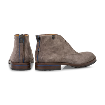 Lace boot suede taupe