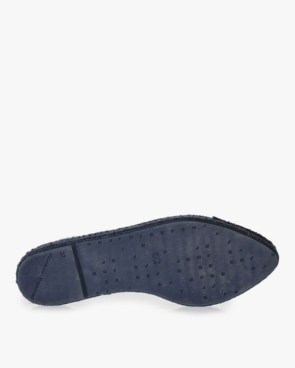 Dunkelblaue Espadrilles Metallic-Print
