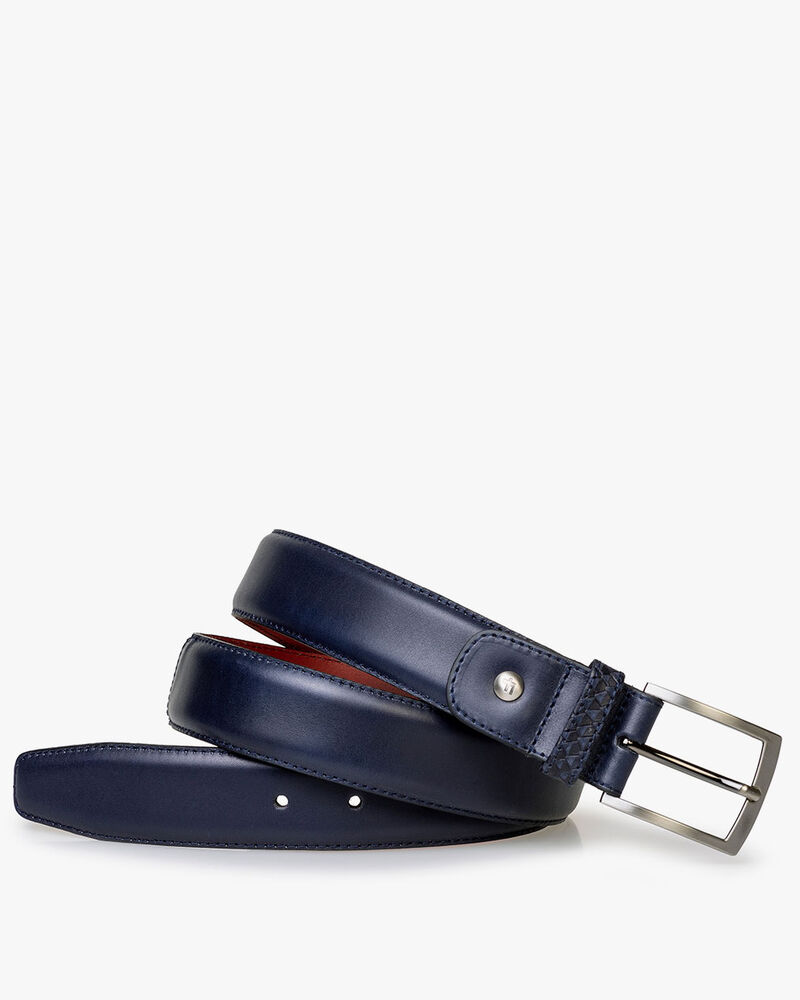 G&uuml;rtel Kalbsleder blau