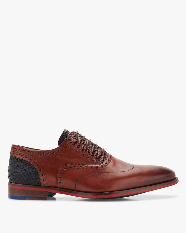 Schn&uuml;rschuh Kalbsleder cognac