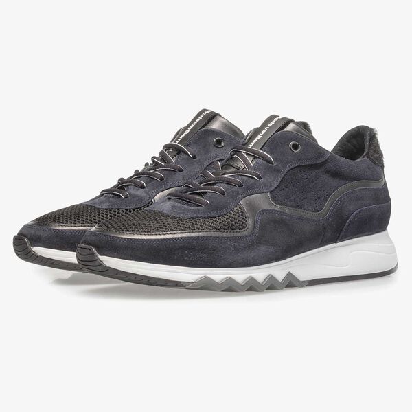 Dark blue suede leather sneaker