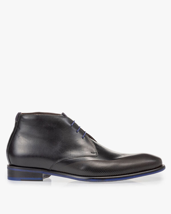Schn&uuml;rstiefel schwarz Kalbsleder