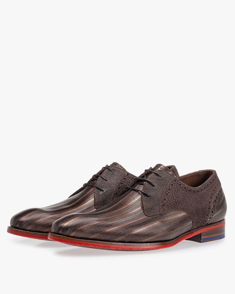 Schn&uuml;rschuh metallic bronze