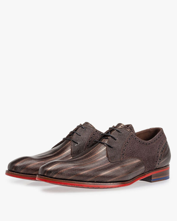 Schn&uuml;rschuh metallic bronze
