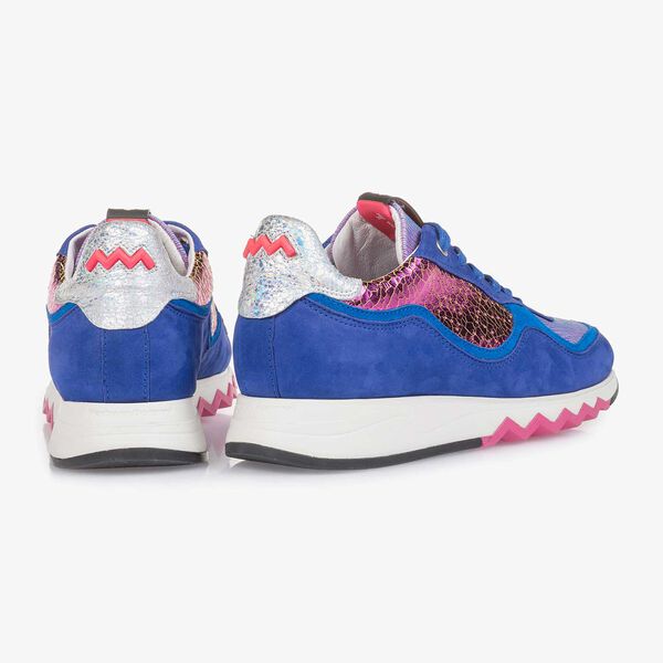 Cobalt blue suede leather sneaker