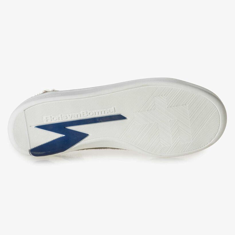 Premium off-white pony hair sneaker with striped pattern