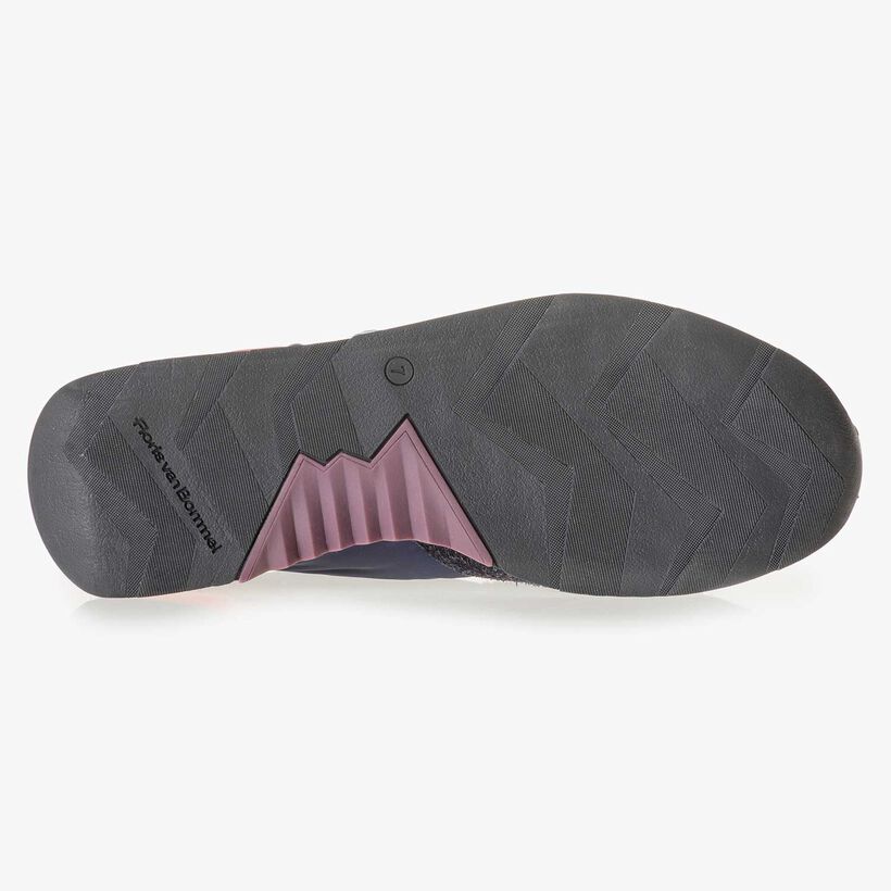 Dunkelblau-orangefarbener Wildleder-Sneaker