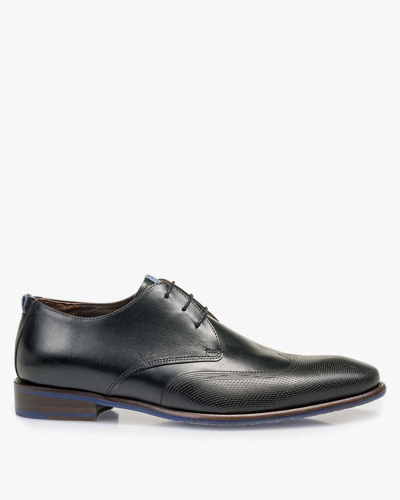 Schn&uuml;rschuh Kalbsleder schwarz
