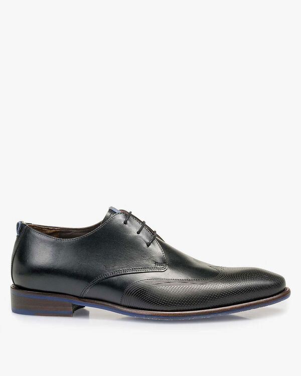 Schn&uuml;rschuh Kalbsleder schwarz