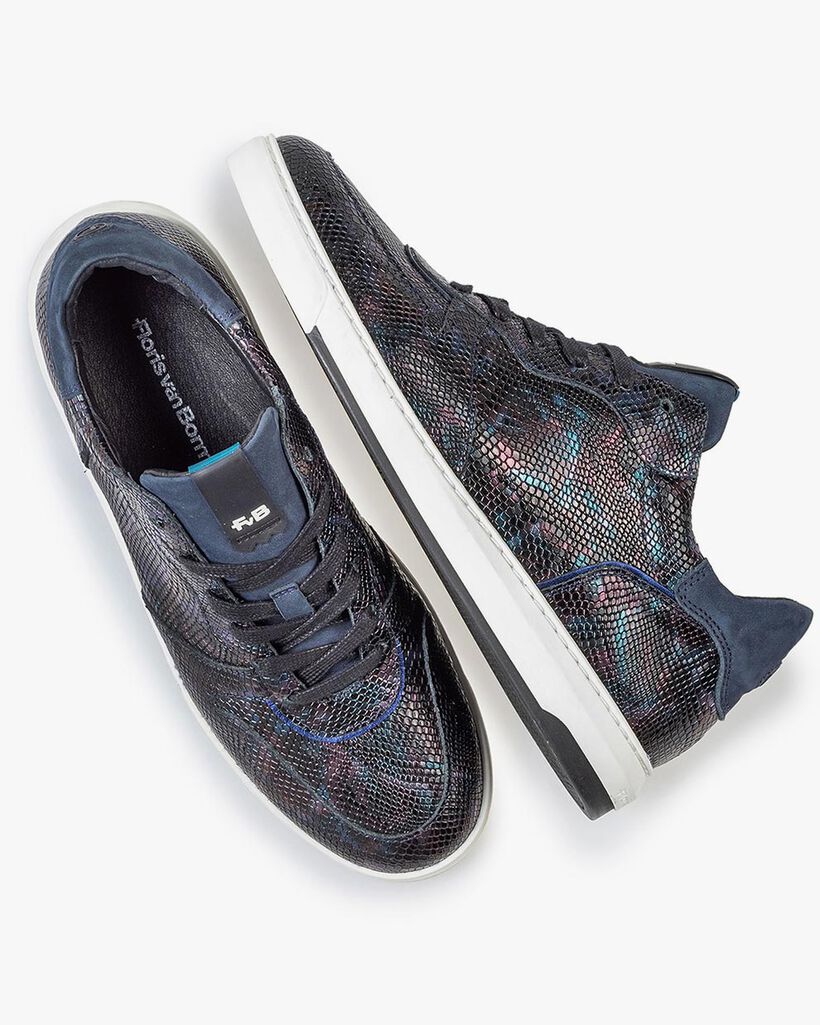 Sneaker Schlangenprint blau