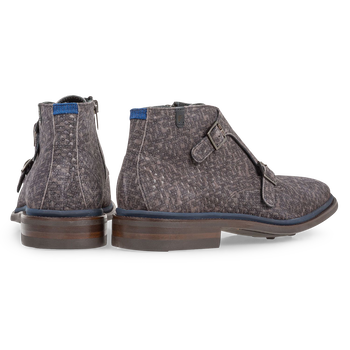 Stiefel mit Schnallenverschluss grau