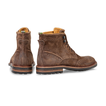 Lace boot suede cognac