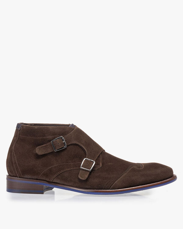 Schnallenschuh braun Wildleder