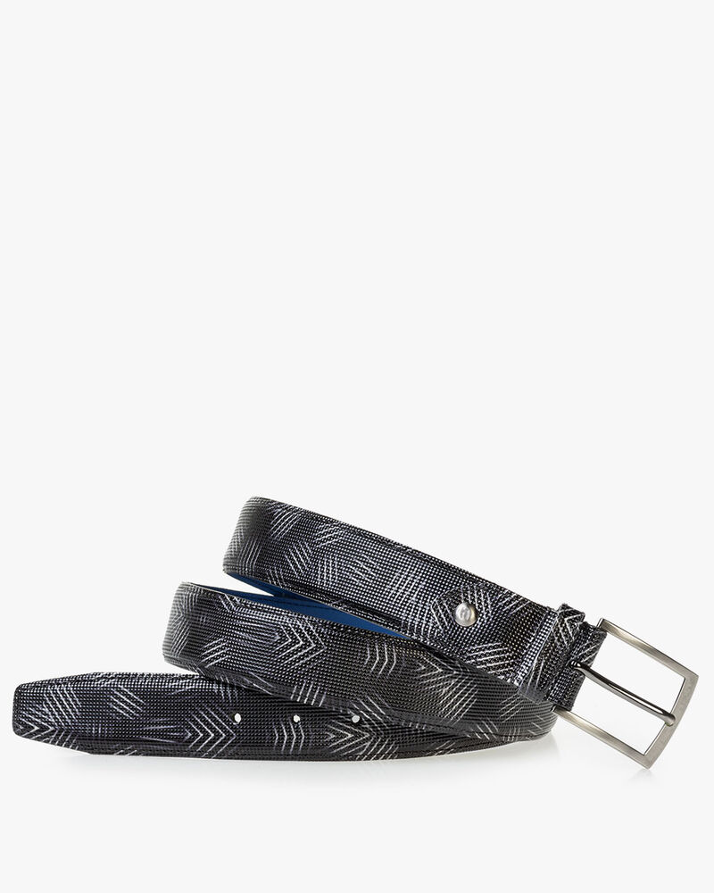 G&uuml;rtel Lackleder schwarz-wei&szlig;