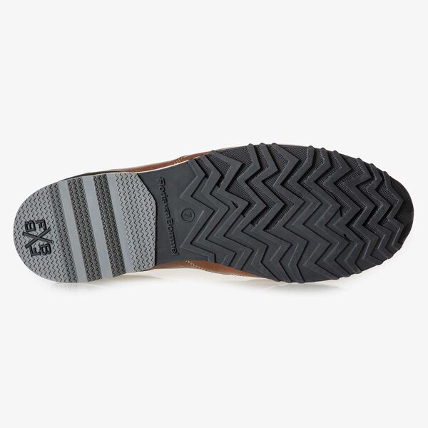Cognacfarbener Leder-Sneaker