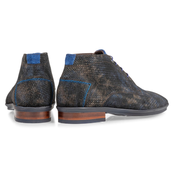 Lace boot with print bronze