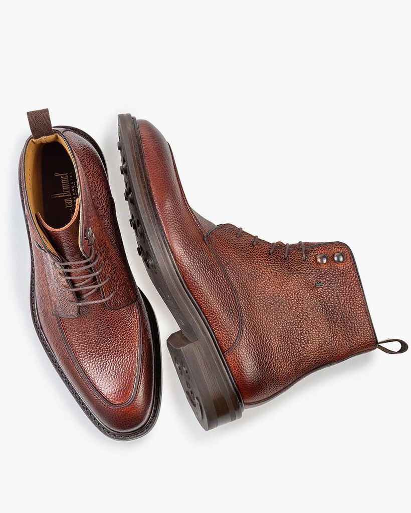 Stiefel cognac Leder mit Print