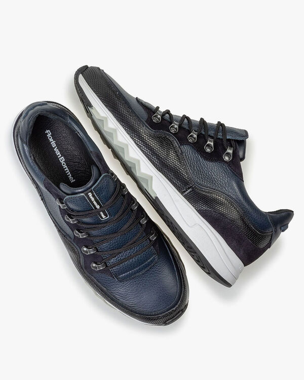 Leder-Sneaker blau