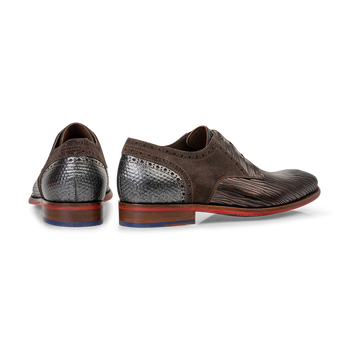 Schn&uuml;rschuh Metallic-Print bronze