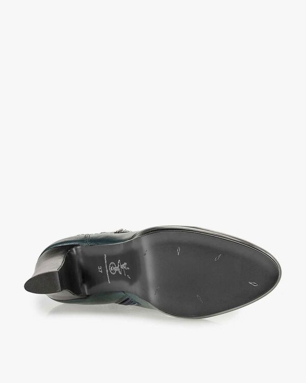 Gr&uuml;ne Kalbsleder-Stiefelette
