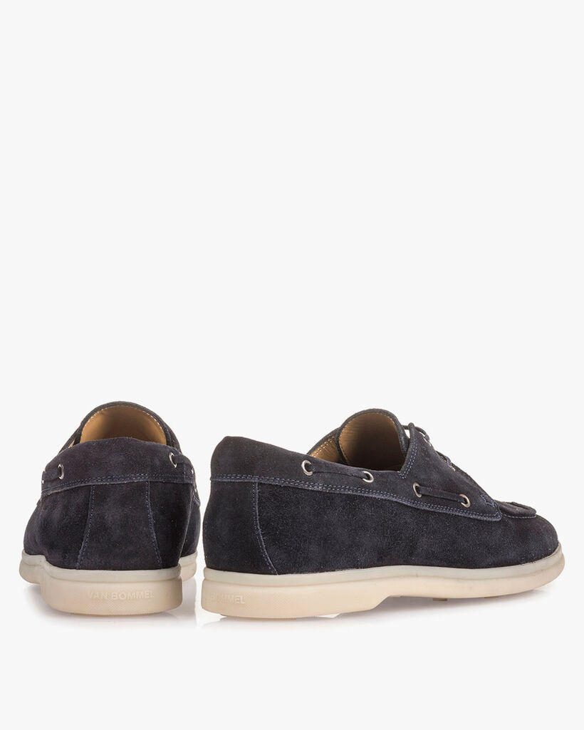 Dunkelblauer Wildleder-Bootsschuh