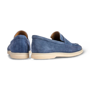 Blauer Wildleder-Loafer