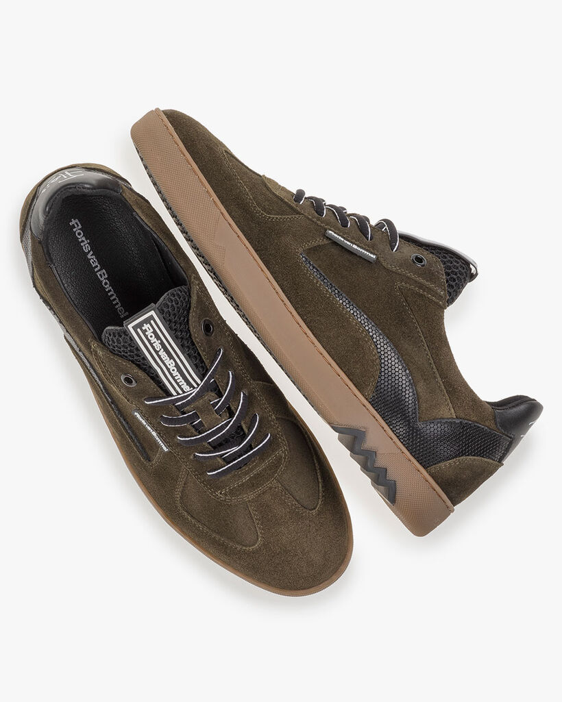 Sneaker Wildleder dunkelgr&uuml;n