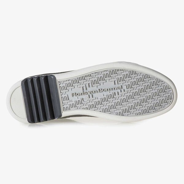 Blue premium leather lace shoe with metallic print