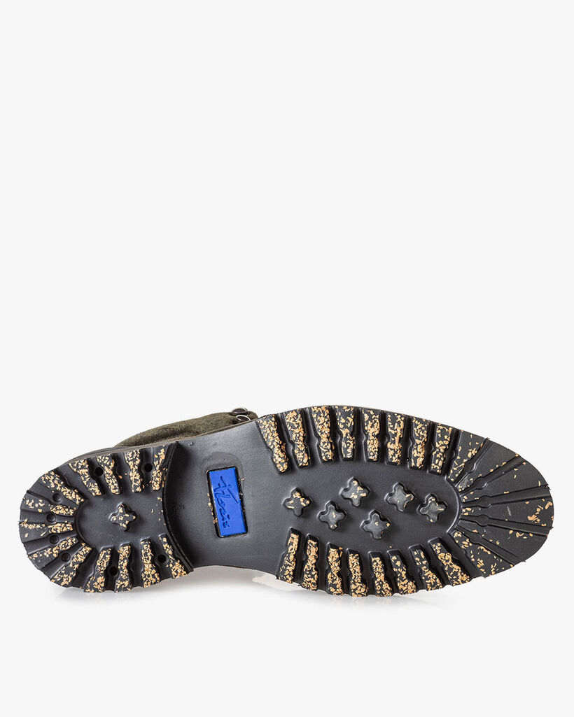 Schn&uuml;rstiefel gr&uuml;n Wildleder