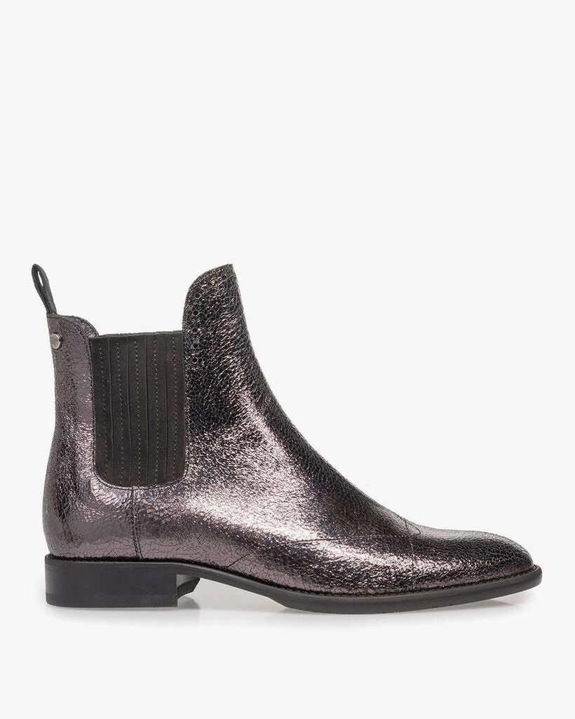 Silberner Chelsea Boot Metallic-Print