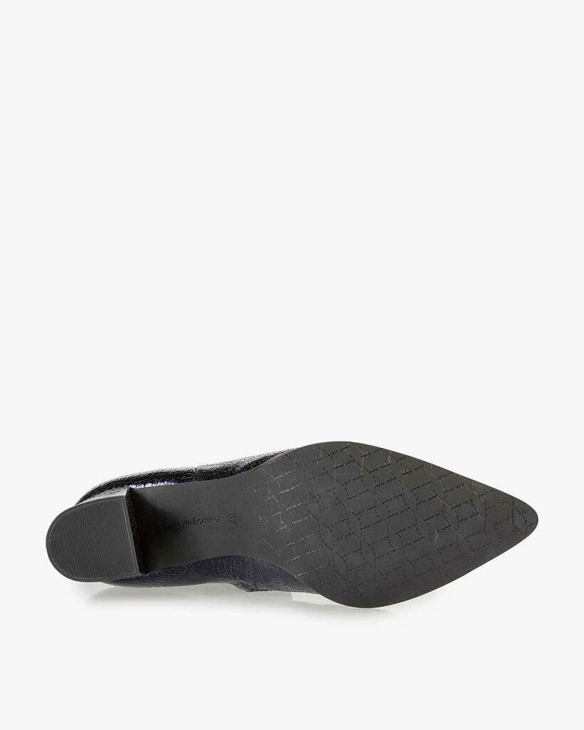 Dunkelblaue Stiefelette Metallic-Print